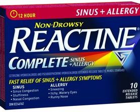 reactine allergy + sinus 10
