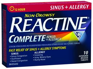 Reactine Allergy + Sinus, 10s