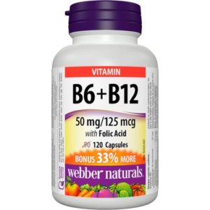 Webber Naturals Vitamin B6, B12 & Folic Acid Bonus Size