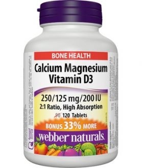 Webber Naturals Calcium Magnesium Citrate with Vitamin D Bonus Size