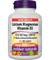 Webber Naturals Calcium Magnesium with D3 Bonus Size