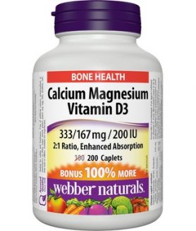 Webber Naturals Calcium Magnesium with D3 Bonus Size